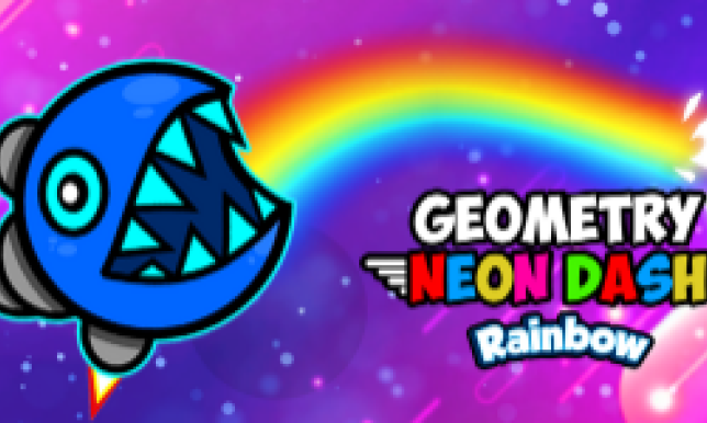 Geometry Neon Dash Rainbow